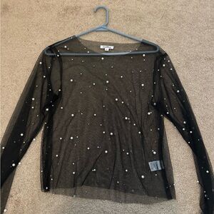 Never worn size small rhinestone and pearl top